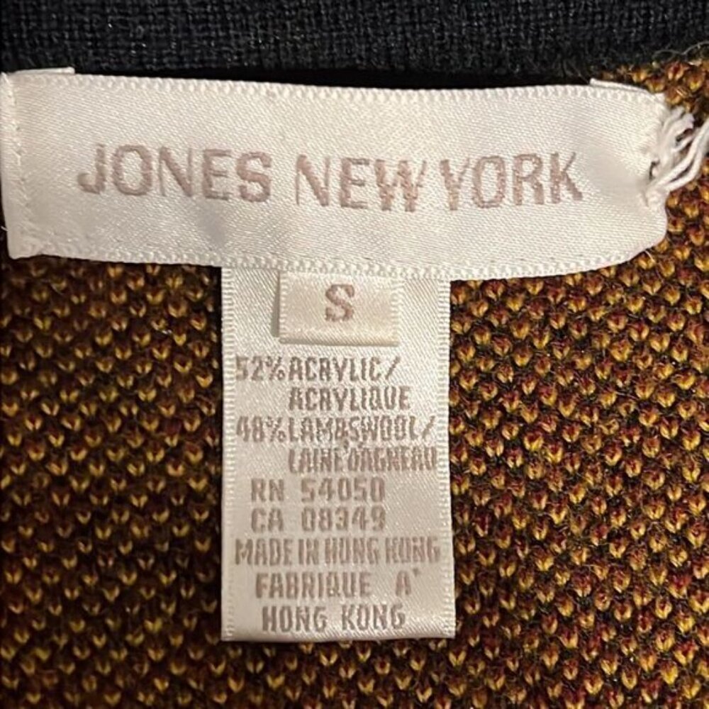 Jones New York Wool Blend Plaid Button Up Cardigan Size S fits S M - Picture 10 of 10
